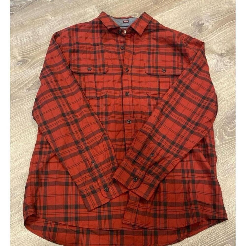 Men's Alesbury Large Red Black Flannel